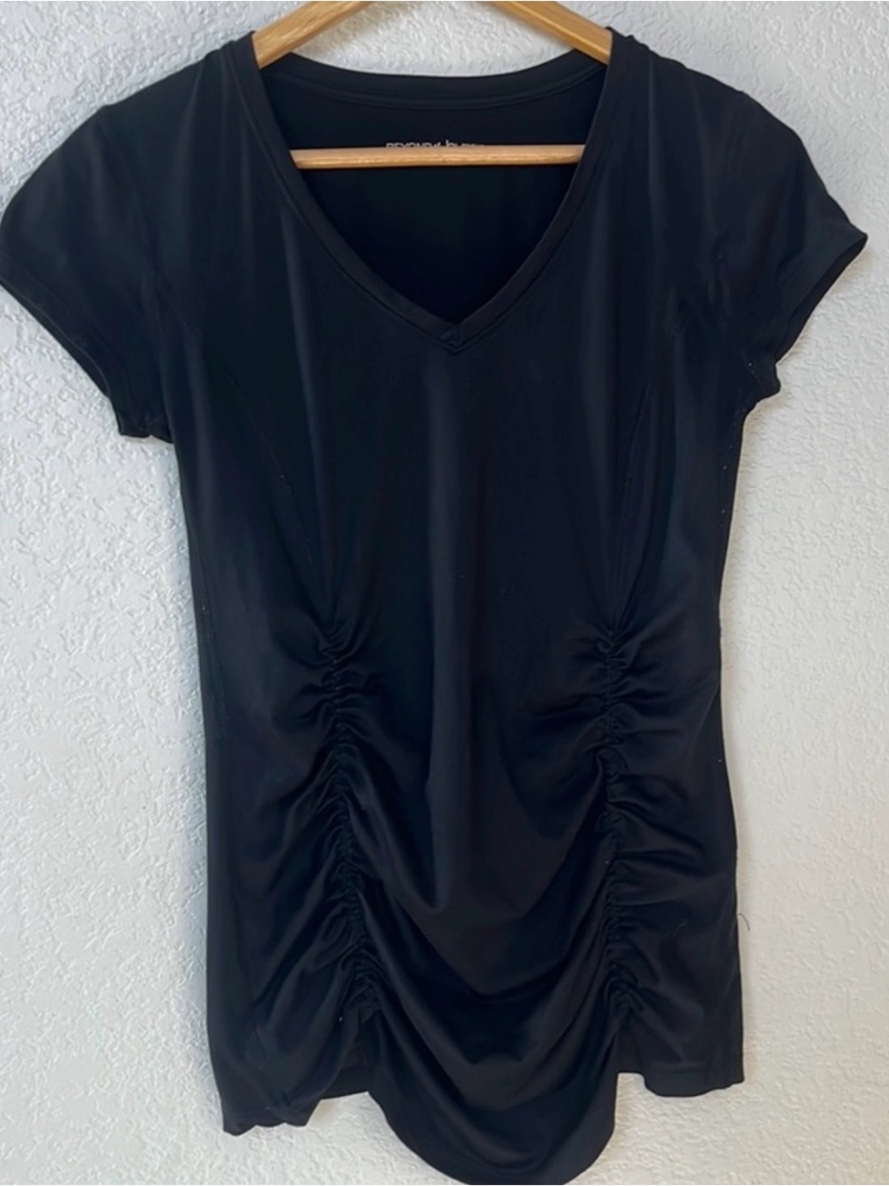 Beyond the Bump by Beyond Yoga Short Sleeve Tee Shirt Maternity Black Sz Medium
